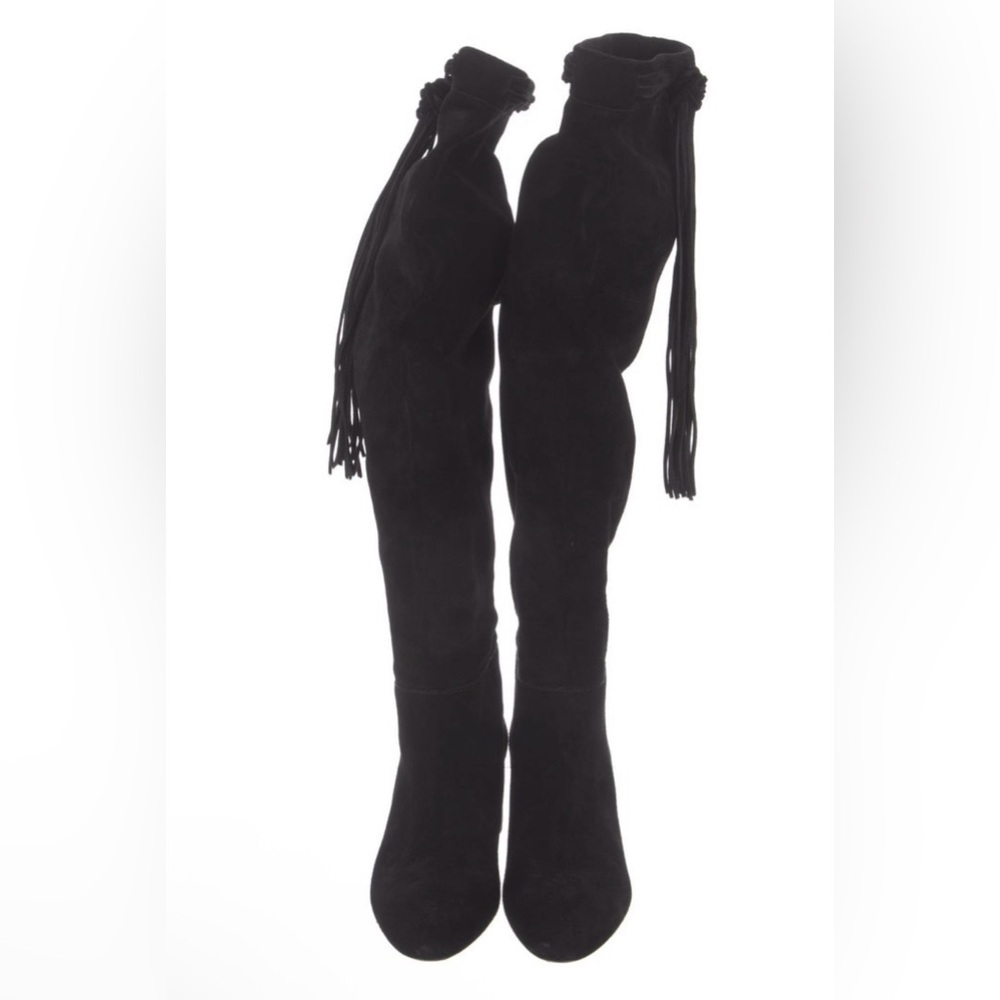 Saint Laurent "Laura 50" Fringe Suede Boots - MSRP $1795